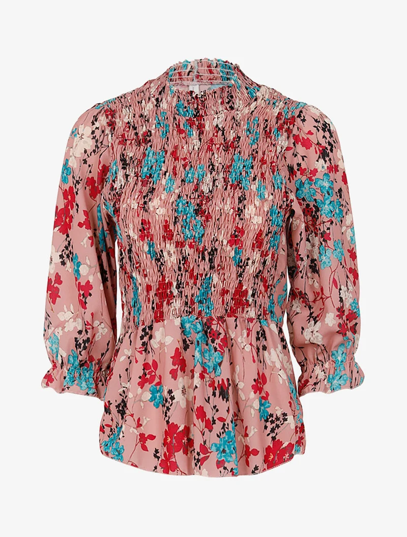 Elastisches Bustier-Top mit Print - Rose