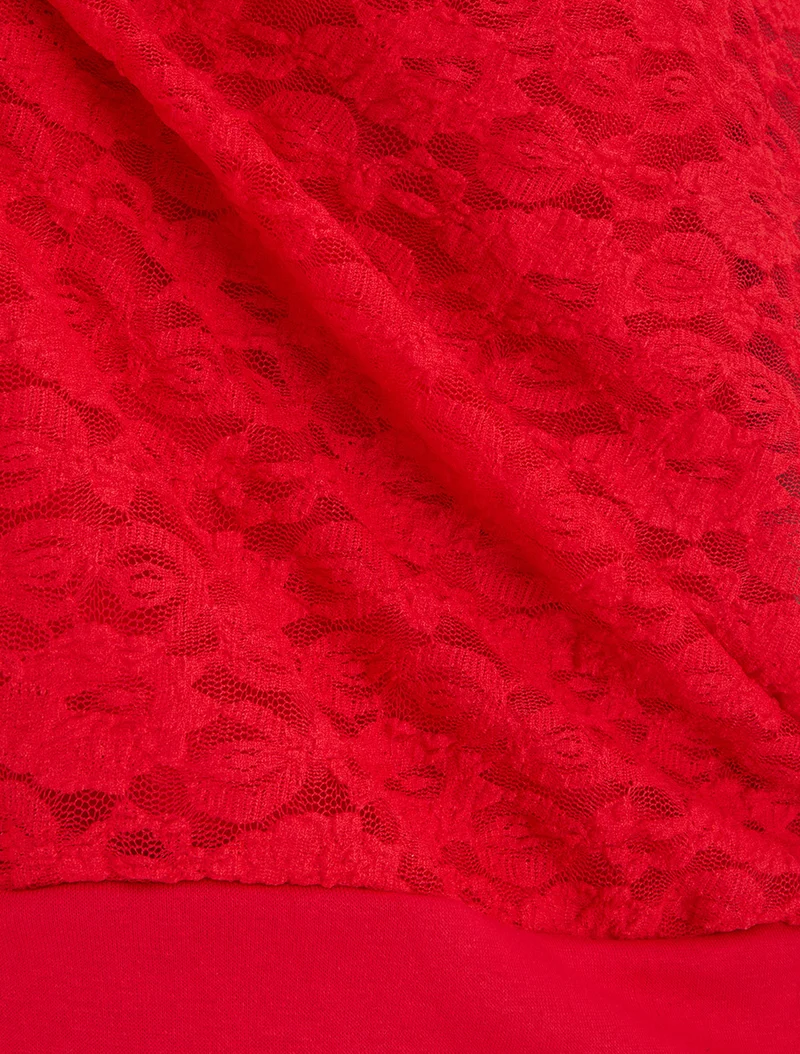 Spitzenkugel aus Spitze - Rot