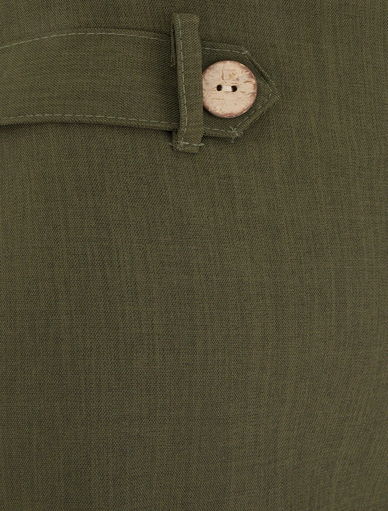 Kurze elastische Uni-Hose - Kaki
