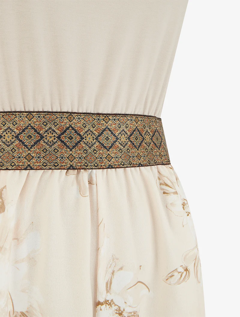 Bedruckter Blumen-Jumpsuit mit fantasievollen Trägern - Maulwurf