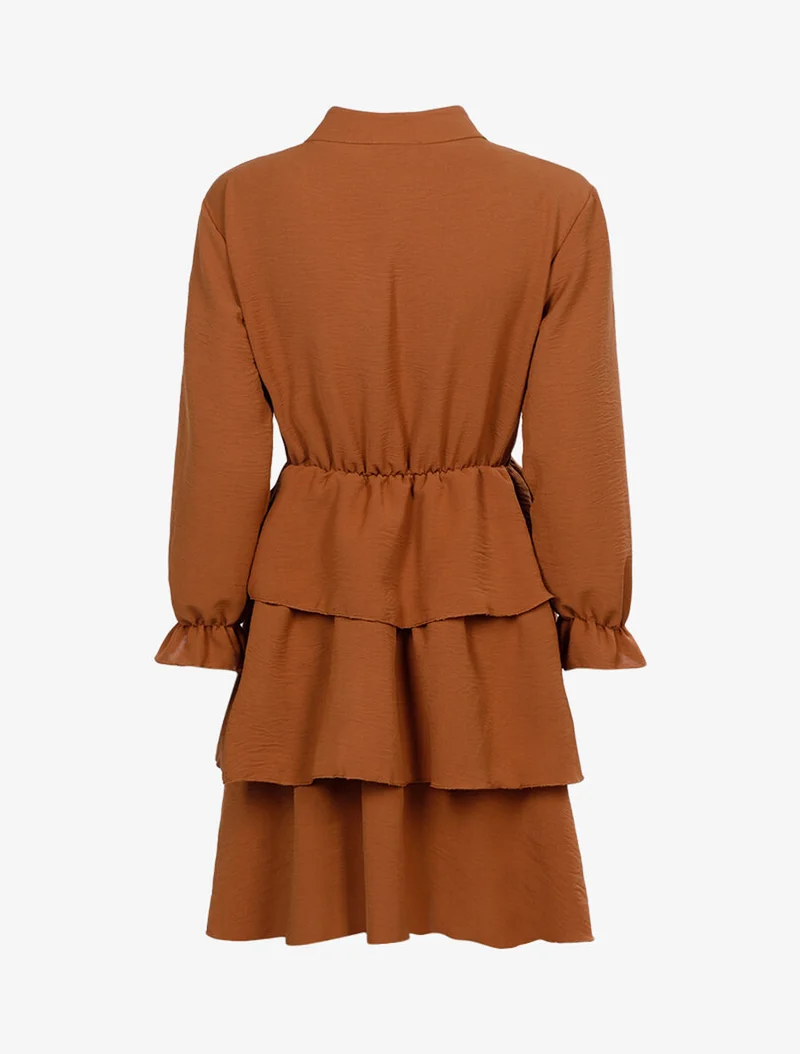 Volantrock-Kleid - Braun