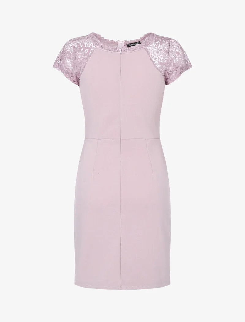 Etuikleid mit durchbrochenem Oberteil - Rose