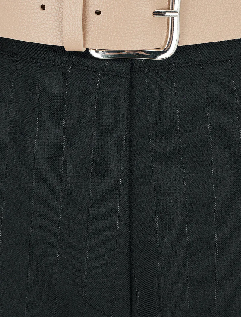 Hose mit schimmernden Nadelstreifen - Schwarz