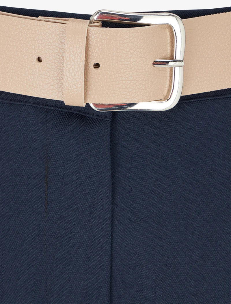 Weite Hose mit Streifenmuster - Marine