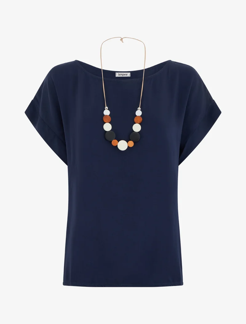 Kurzärmeliges Top - Marine