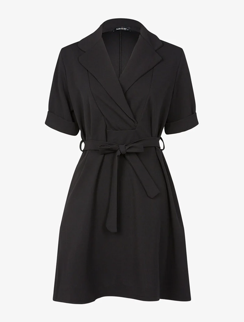Fließendes A-Linien-Kleid - Schwarz