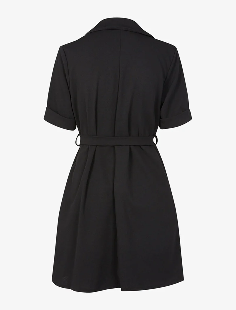 Fließendes A-Linien-Kleid - Schwarz