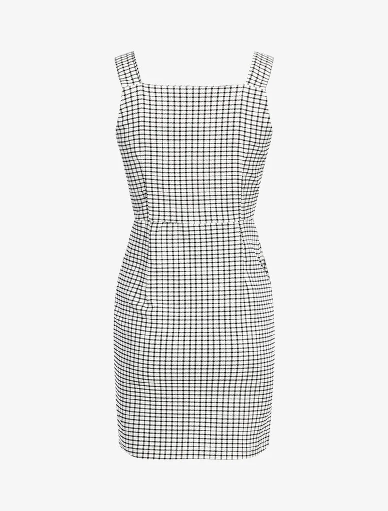 Kleid mit kleinen Karos - Schwarz