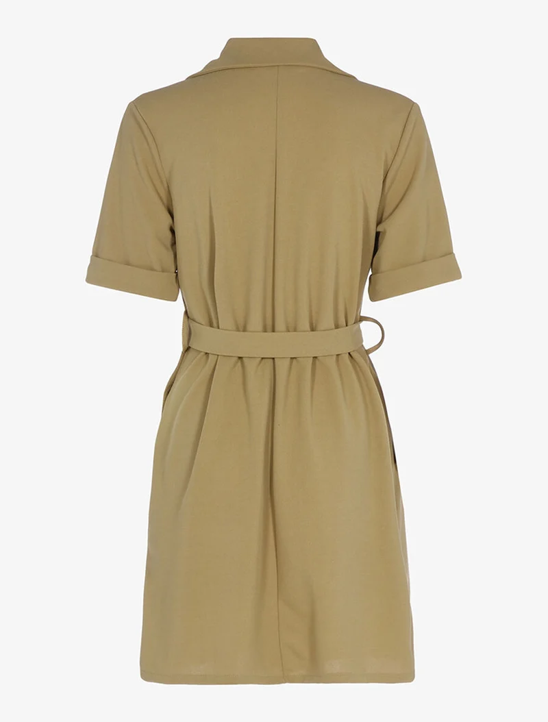 Fließendes A-Linien-Kleid - Kamel