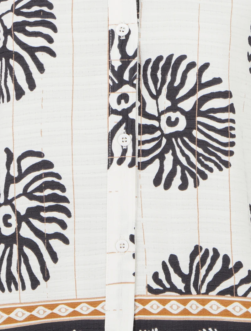 Ärmelloses Hemd mit Anemonen-Print - Schwarz