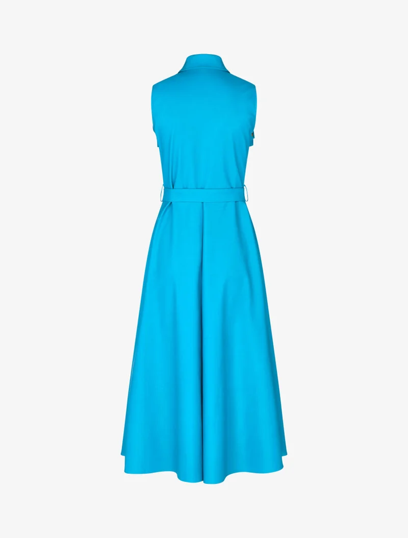 Hemdblusenkleid aus Kunstleder - Türkis