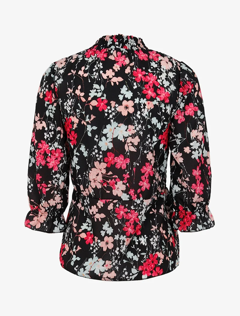 Elastisches Bustier-Top mit Print - Schwarz