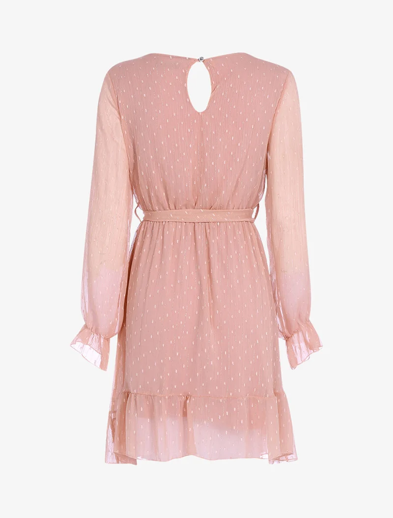 Kleid mit gestickten Punkten - Rose