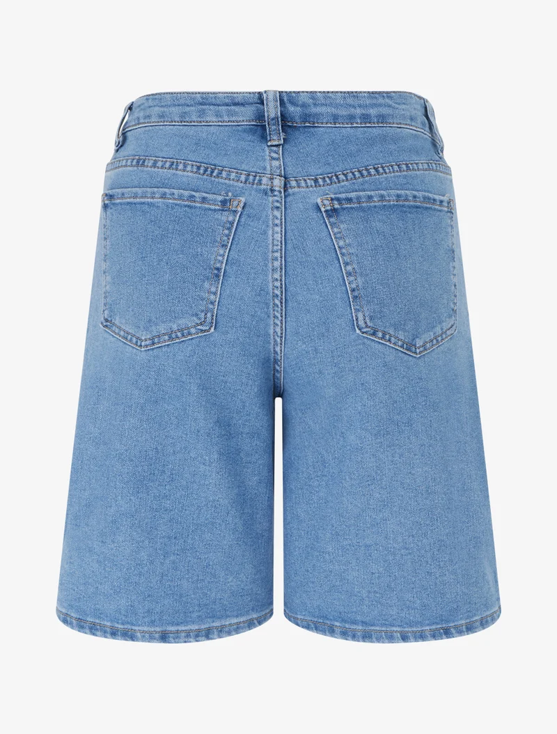 Bermuda mit doppelter Knopfleiste, gerader Schnitt - Blau