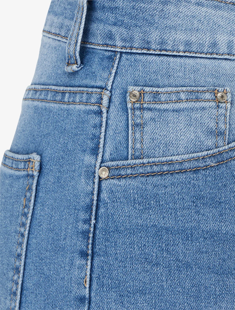 Jeans-Bermuda im verwaschenen Look mit geradem Schnitt - Blau