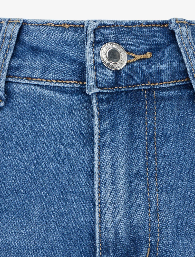 Ausgewaschene Jeans-Bermuda - Blau