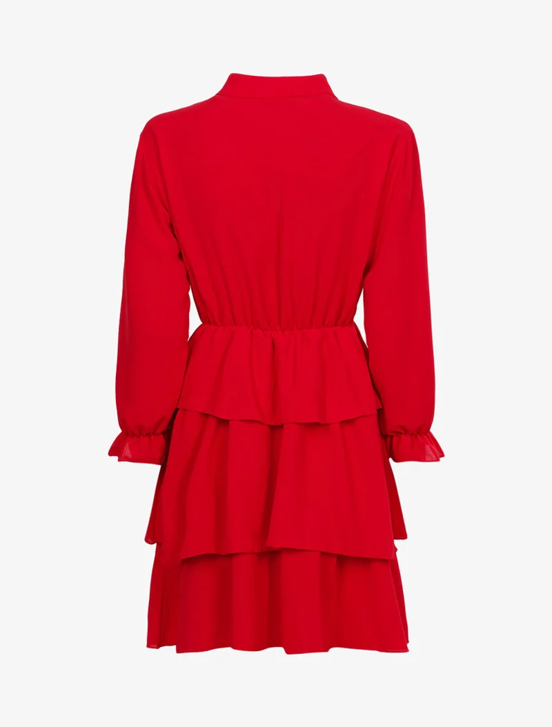 Volantrock-Kleid - Rot