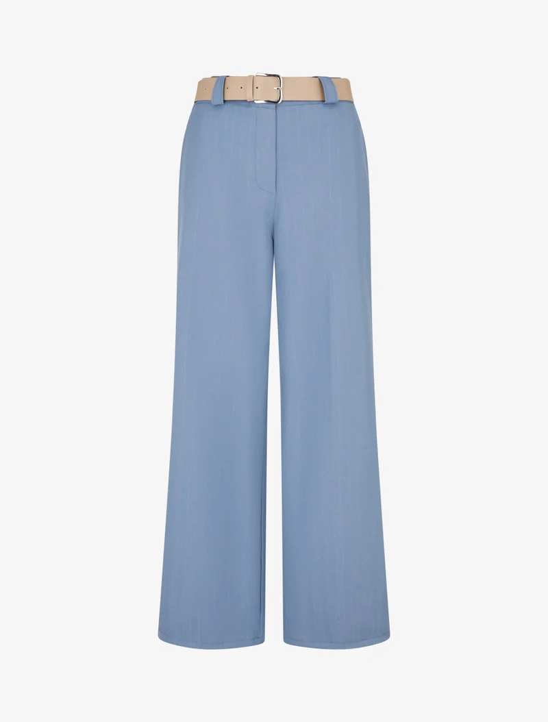 Hose mit schimmernden Nadelstreifen - Blau
