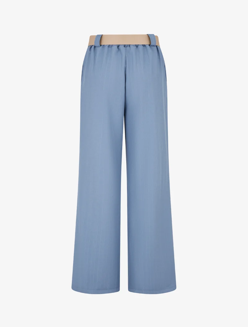 Hose mit schimmernden Nadelstreifen - Blau