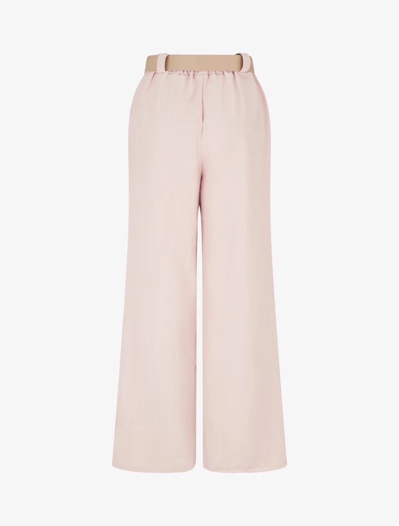 Weite Hose mit Streifenmuster - Rose