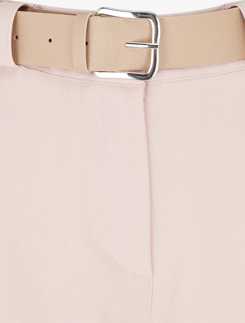 Weite Hose mit Streifenmuster - Rose