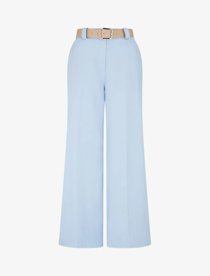 Weite Hose mit Streifenmuster - Himmelblau