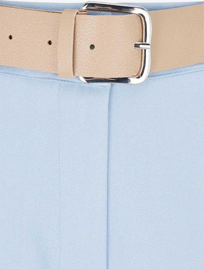 Weite Hose mit Streifenmuster - Himmelblau