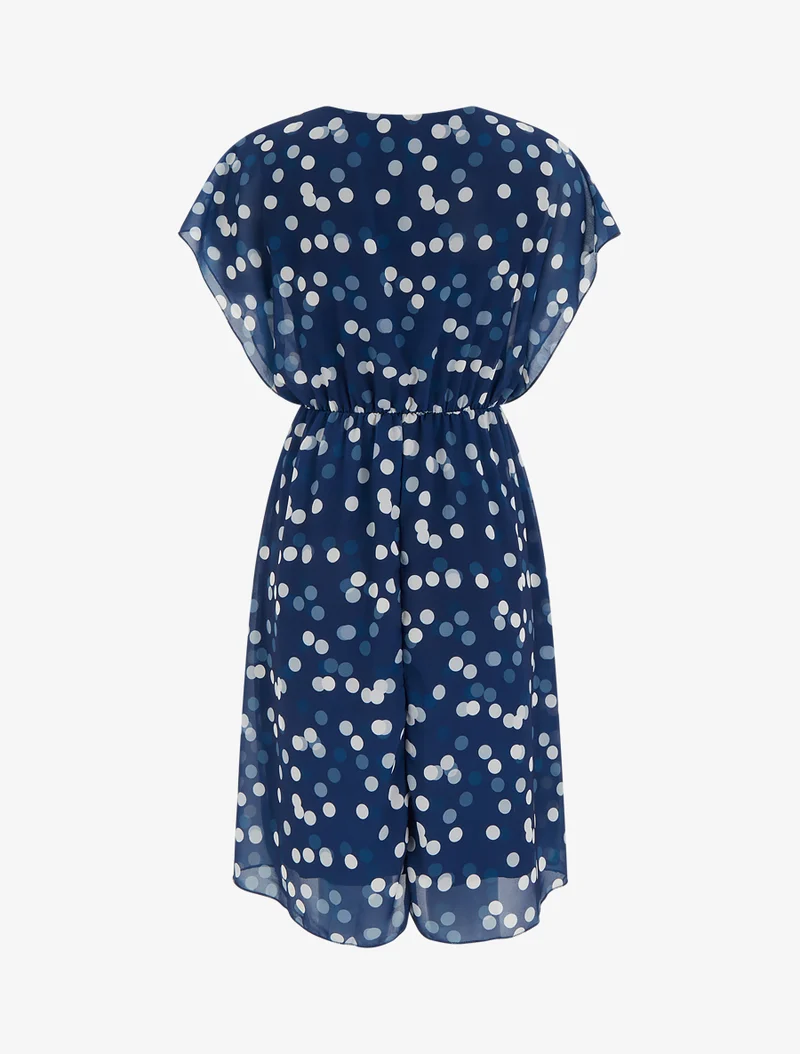 Wickelkleid mit Tupfenmuster - Marine