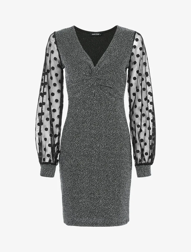 Irisierendes Kleid mit durchbrochenen Ärmeln - Geld