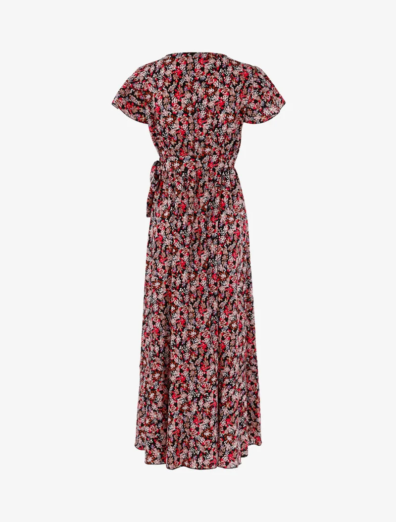 Kleid mit grafischem Blumenmuster - Schwarz
