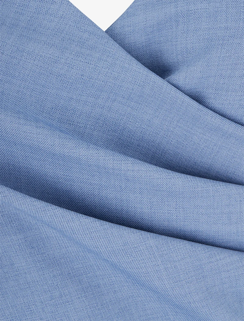 Unifarbenes Skaterkleid mit schmalen Trägern - Blau