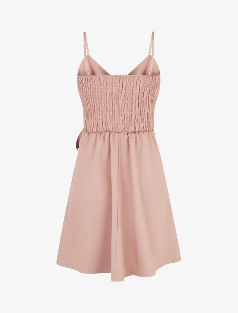 Unifarbenes Skaterkleid mit schmalen Trägern - Rose