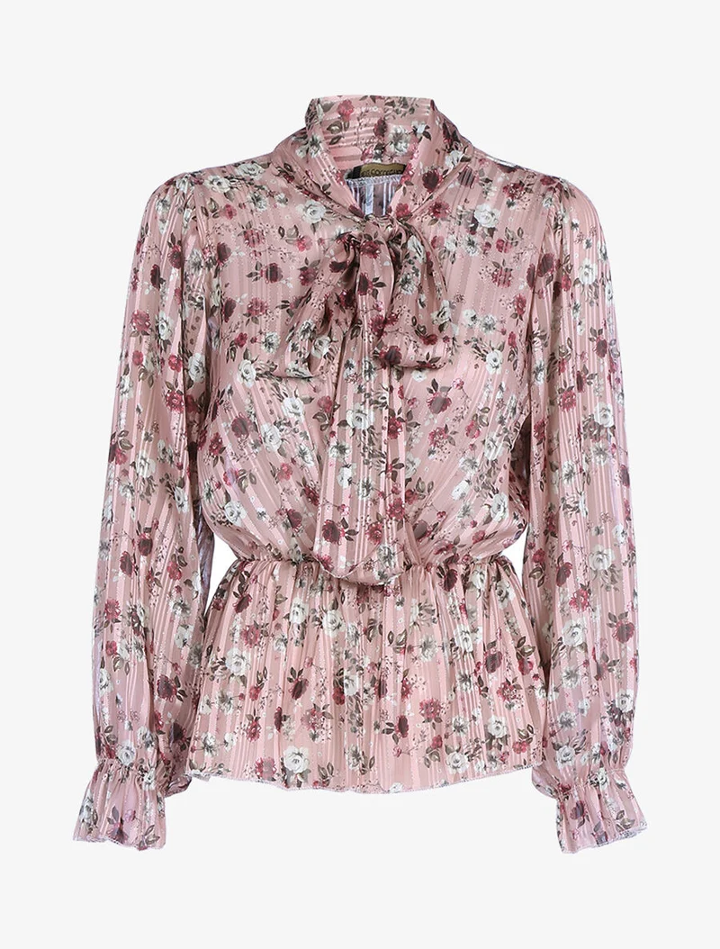 Oberteil aus Basquen-Voile - Rose