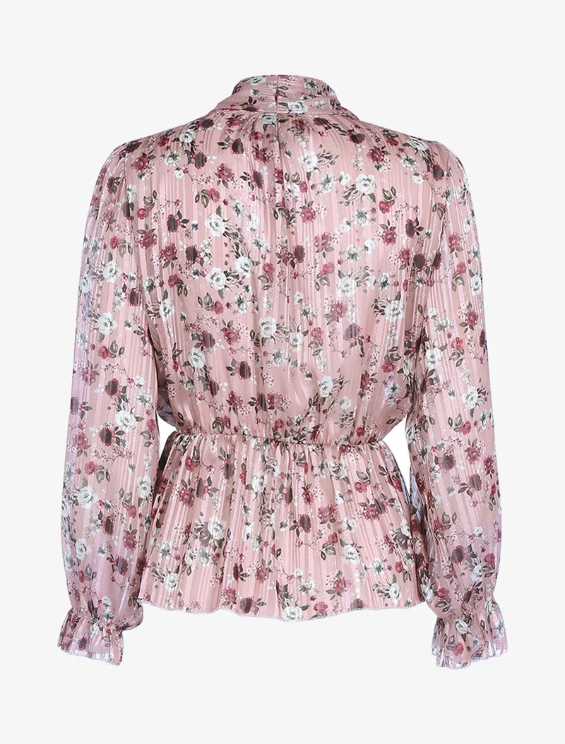 Oberteil aus Basquen-Voile - Rose