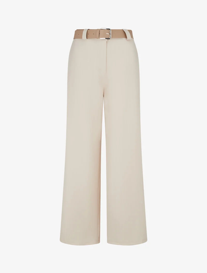 Hose mit schimmernden Nadelstreifen - Beige