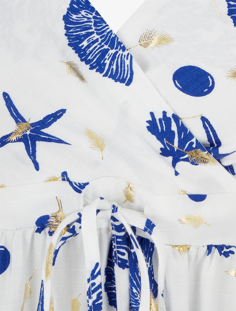 Midikleid mit Matrosenmusterprint - Königsblau