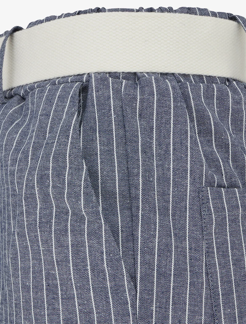 Gestreifte elastische Hose - Blaugrau