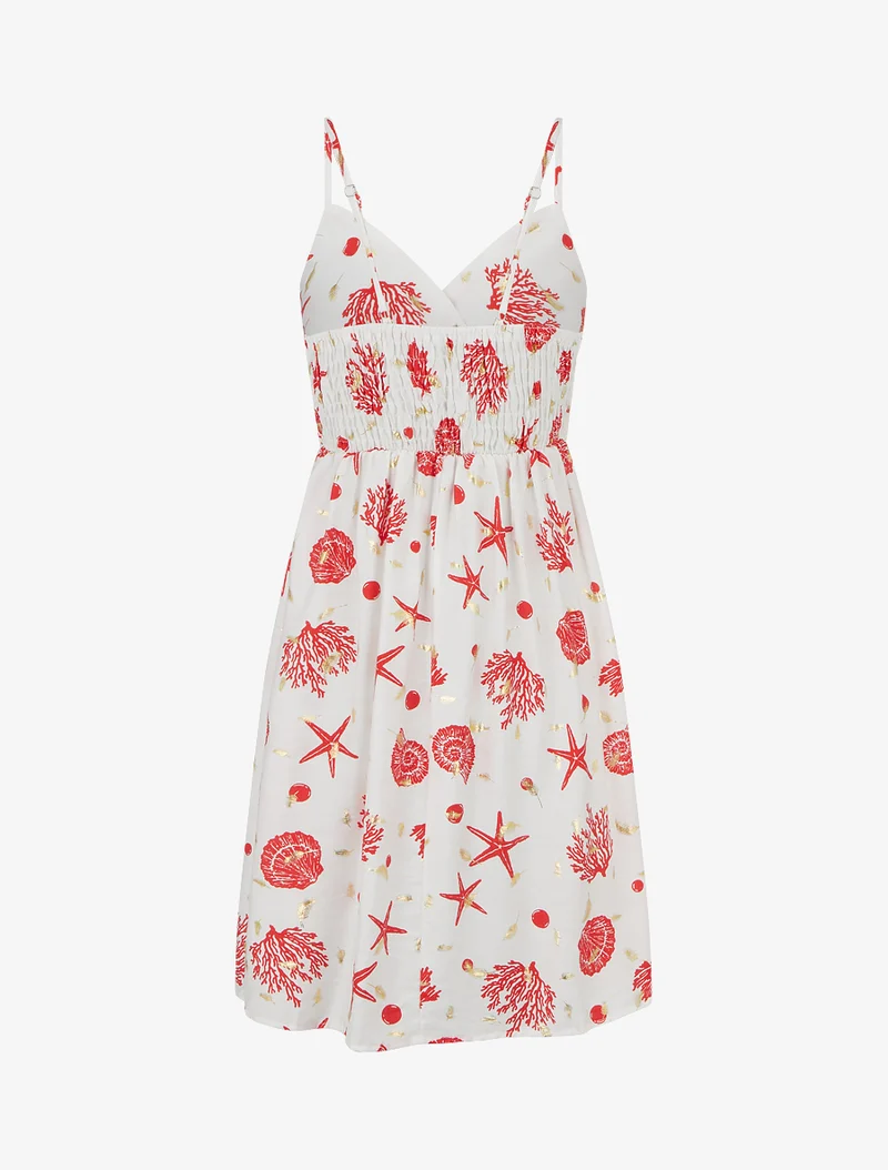 Midikleid mit Matrosenmusterprint - Rot
