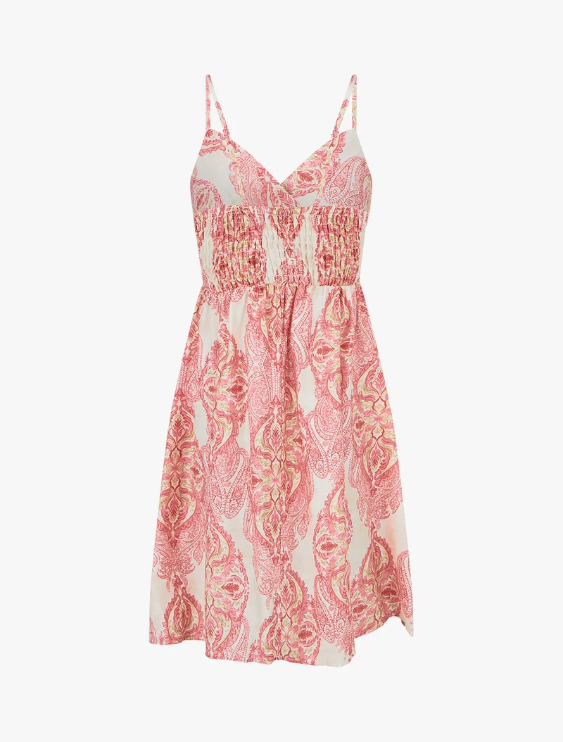 Midikleid mit barockem Print - Rose