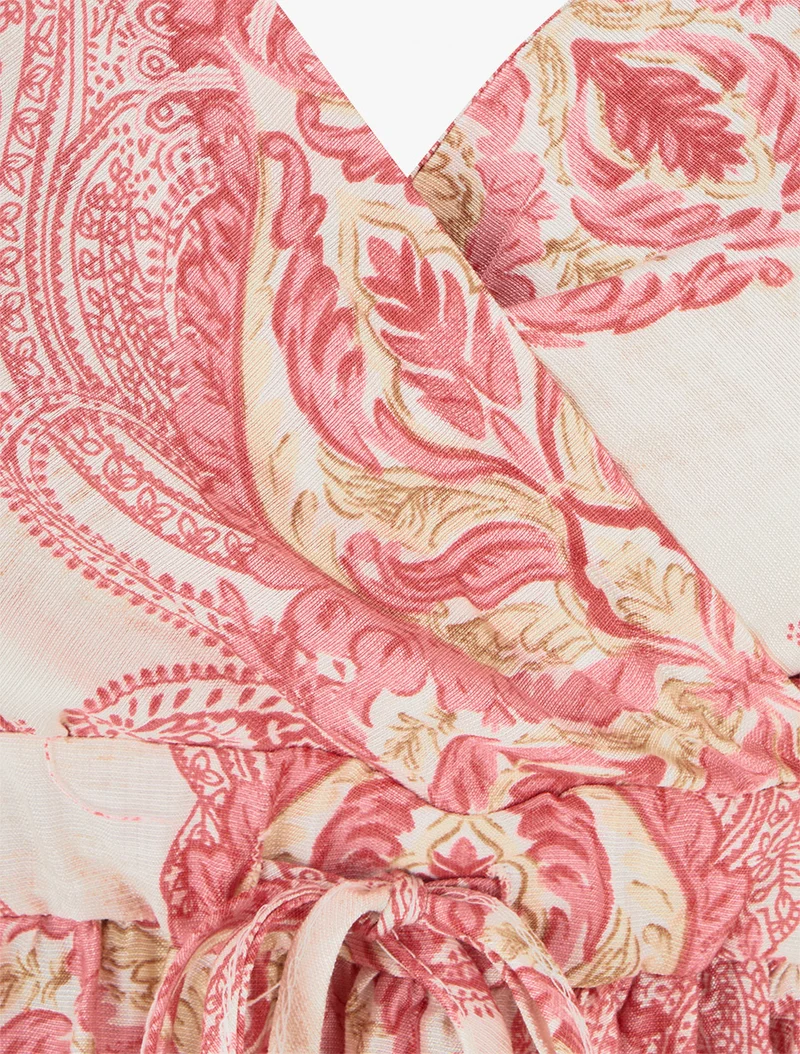 Midikleid mit barockem Print - Rose