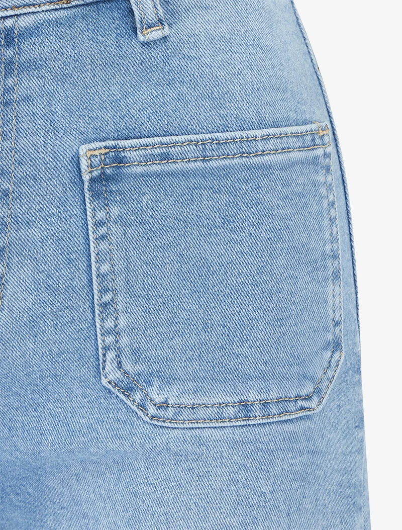 Jeans-Bermuda mit 4 Taschen - Blau