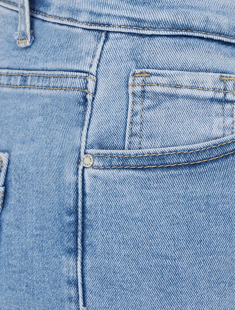 Gerade geschnittene Jeans-Bermuda - Blau