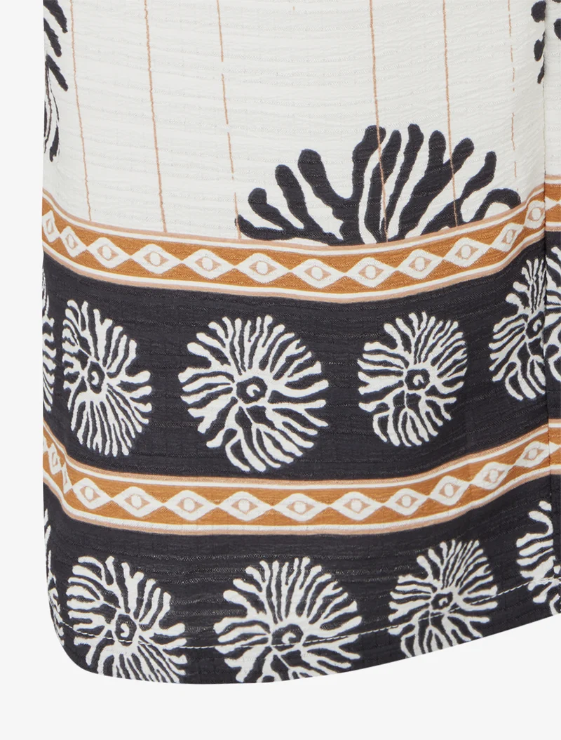 Gerade Hose mit Anemonen-Print - Ecru