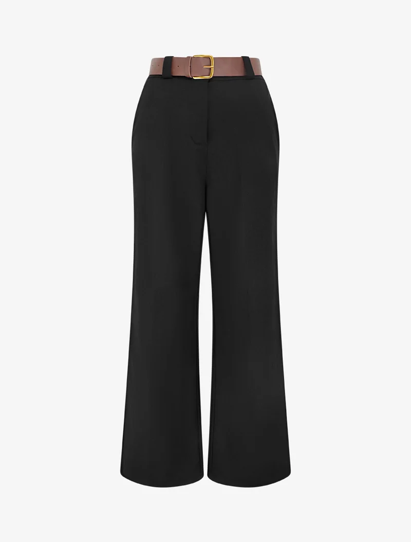 Elastische Hose mit weitem Schnitt - Schwarz