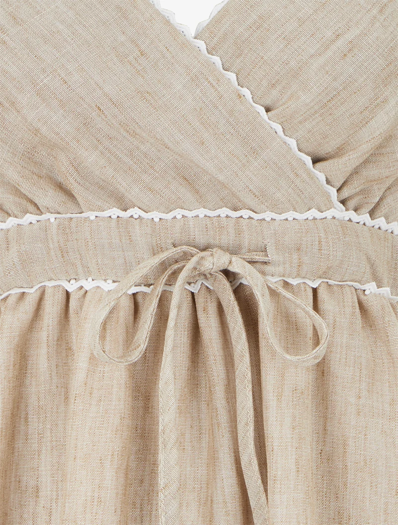 Wadenlanges Kleid mit Wickelausschnitt - Maulwurf
