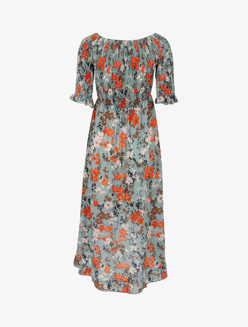 Wickelkleid mit asymmetrischem Schößchen - Wassergrün