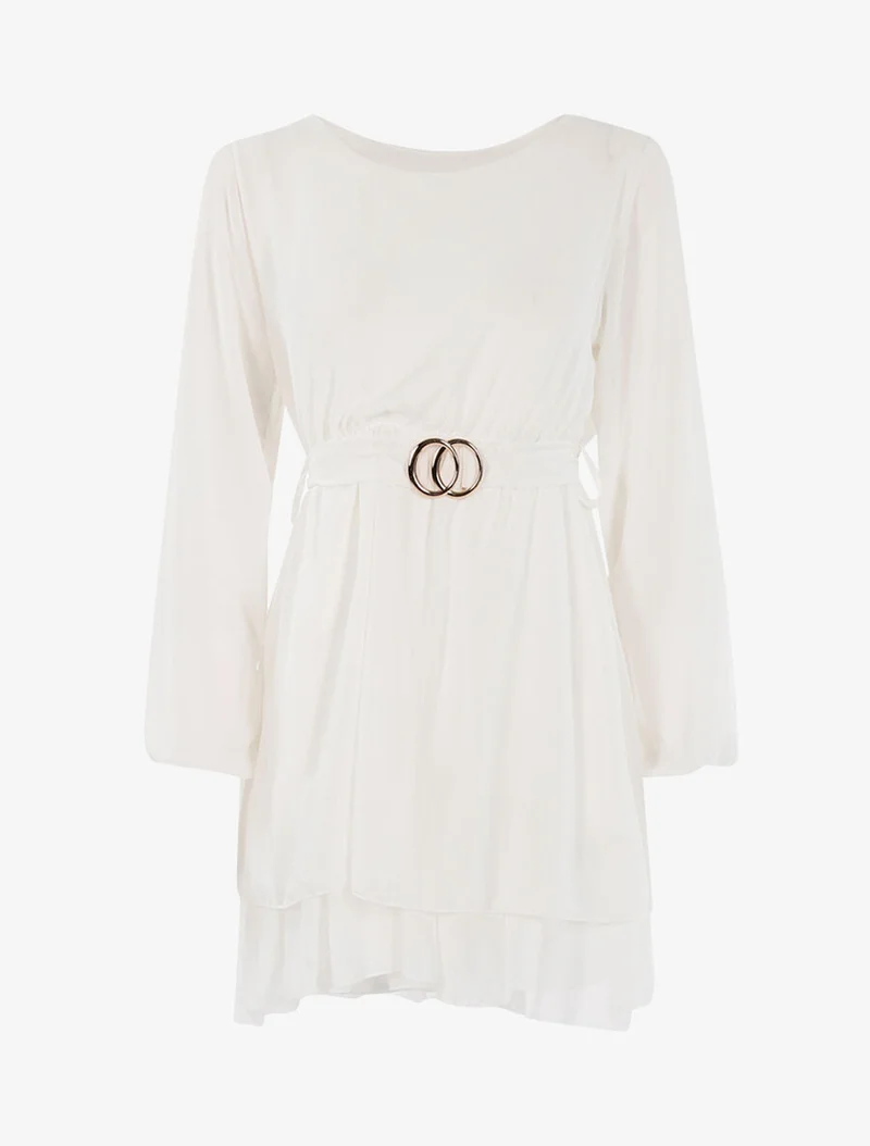Kurzes Skaterkleid - Weiß