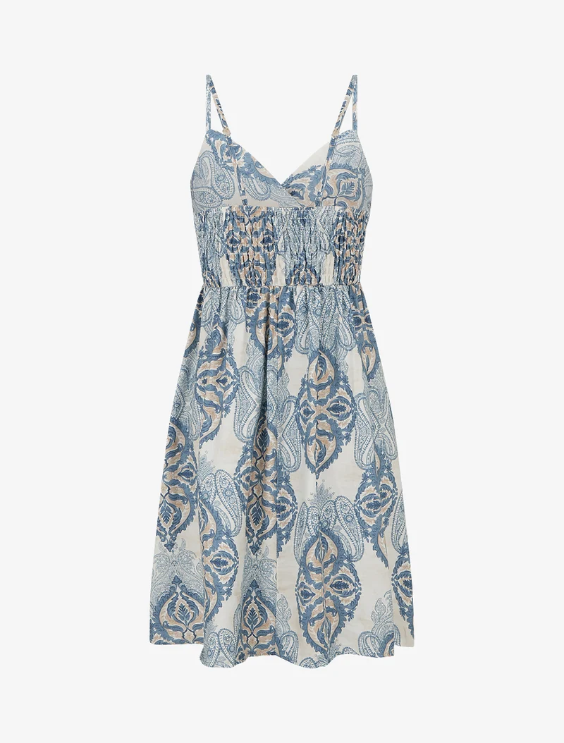 Midikleid mit barockem Print - Blau