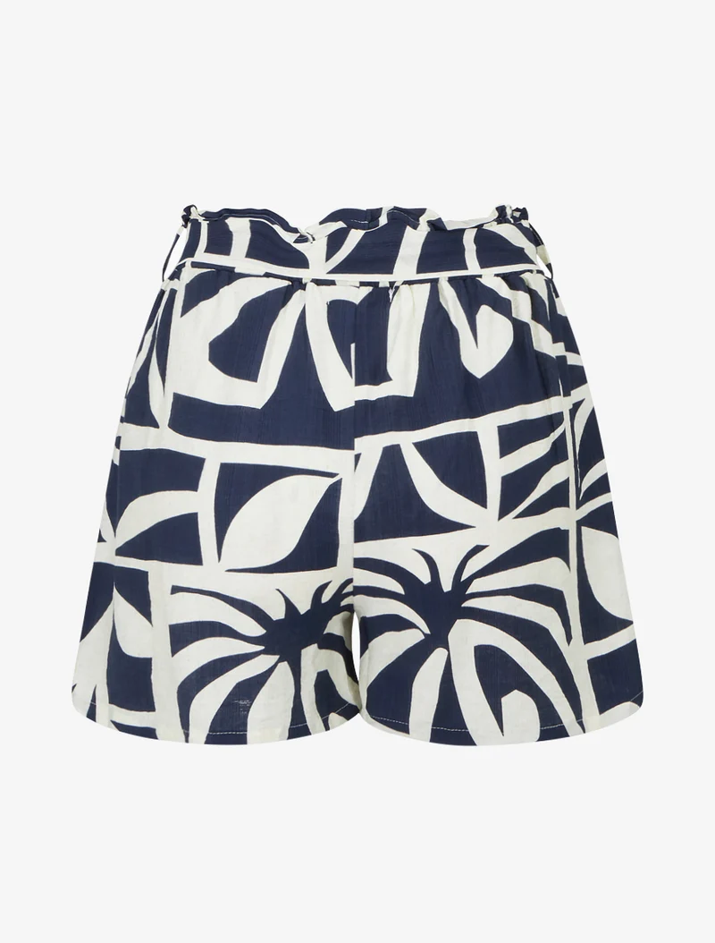 Grafisch bedruckte elastische Shorts - Marine