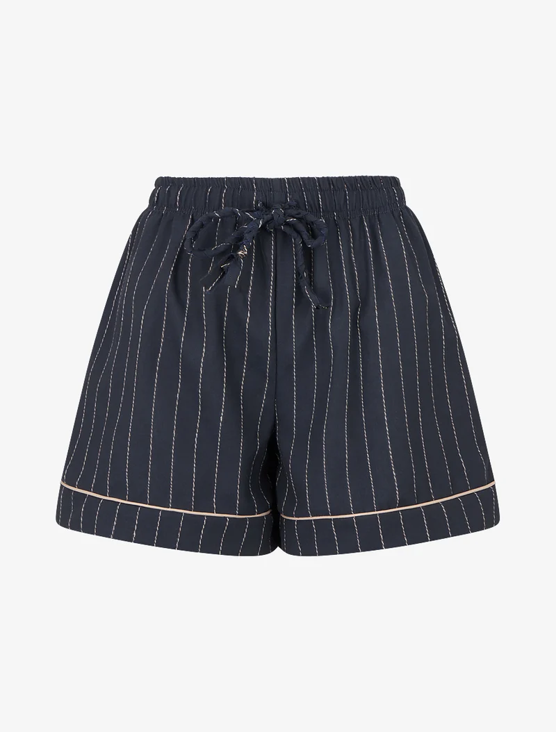 Kurz geschnittener Streifen-Shorts - Marine